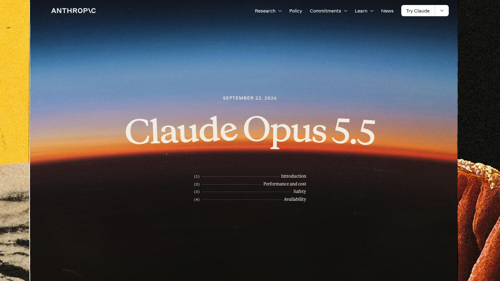 Anthropic Opus 5.5 announcement page