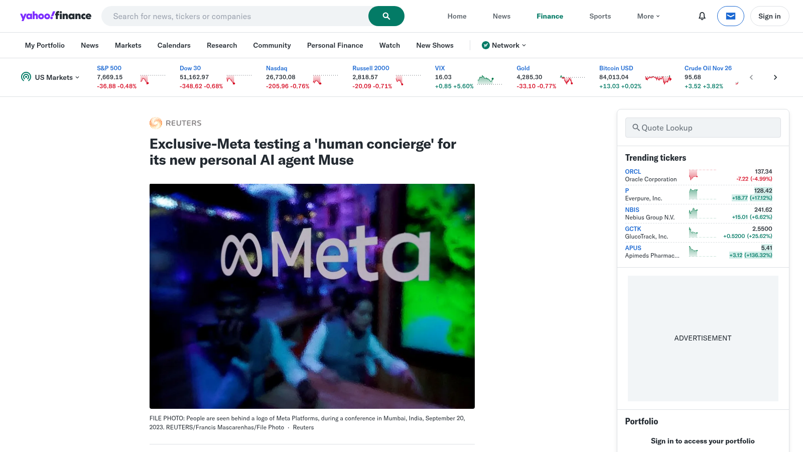 Reuters exclusive: Meta testing a human concierge for Muse